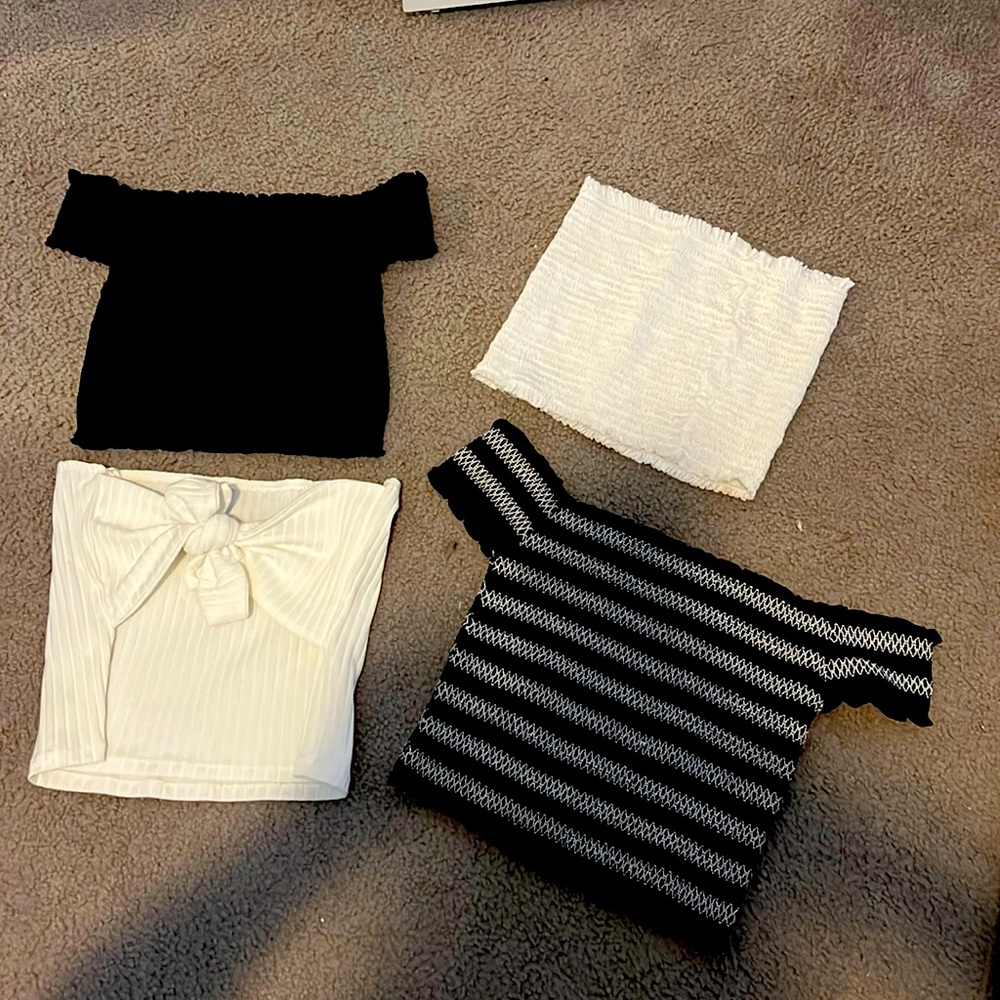 Tube top/off the shoulder crop top BUNDLE